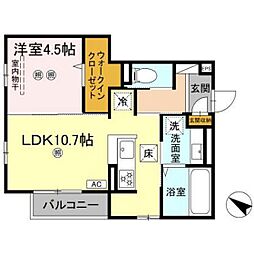 campanella江波二本松 1階1LDKの間取り