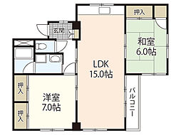 第2水野ビル 3階2LDKの間取り