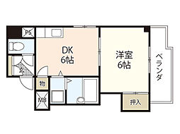 ＬＡＮＤ　ＭＡＲＫ　横川 3階1DKの間取り
