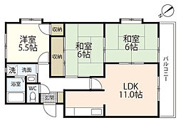 マイン高須 3階3LDKの間取り