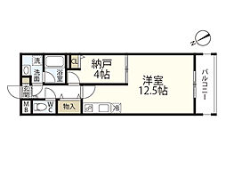 B-ONE 5階ワンルームの間取り