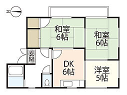 コーポニューバレイ・B 3DKの間取図画像