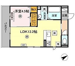 Sun　West 1階1LDKの間取り