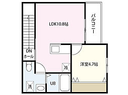 RAFFLES 3階1LDKの間取り