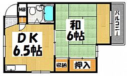 大州ビル 4階1DKの間取り