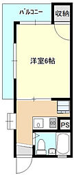 No.5コーポ88 1Kの間取図画像