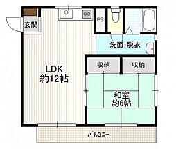 JR可部線 安芸長束駅 徒歩9分の賃貸マンション 3階1LDKの間取り