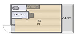マグノリア堺町 3階ワンルームの間取り