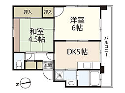 第1斉藤ビル2号棟 1階2DKの間取り