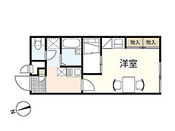 レオパレスKOI 1階1Kの間取り