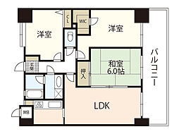 パークヒルズ中須公園 7階3LDKの間取り