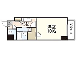 第23やたがいビル 10階1Kの間取り