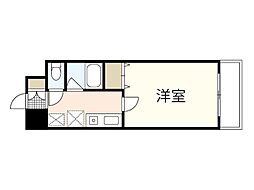 シャローム五日市 4階1Kの間取り