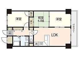 グリーンコート井口 2階3LDKの間取り