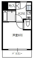 Ｗｈｉｔｅ楽々園 3階1Kの間取り