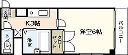 ウエスト・サイド・アベニュー 3階1Kの間取り