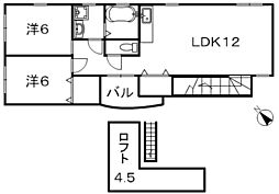 WADA　BLD 3階2LDKの間取り