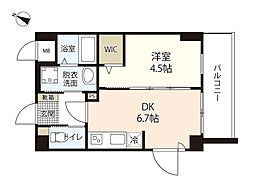 ＡＲ庚午南 3階1DKの間取り