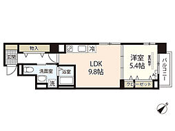 ボンシャンス 2階1LDKの間取り