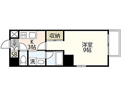 MC RESIDENCE 7階1Kの間取り