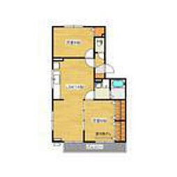 広島高速交通アストラムライン 大原駅 徒歩5分の賃貸アパート 2階3DKの間取り