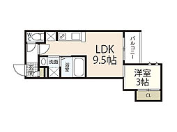 REGALEST 江波東 1階1LDKの間取り