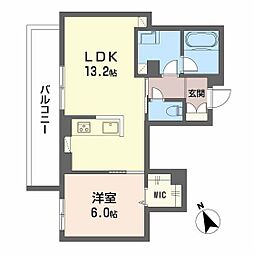 セントラル山田 3階1LDKの間取り