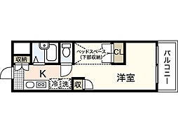 カサコッリーナ ワンルームの間取図画像