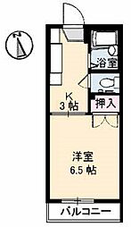 クレールY 1Kの間取図画像