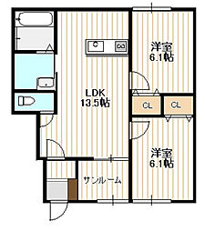 間取図画像 2LDK