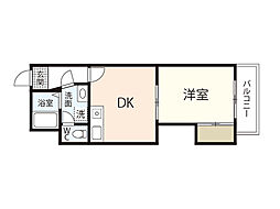 サンクレストビル 1DKの間取図画像