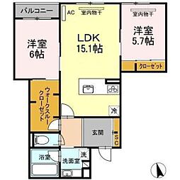 T-5FLAT 2LDKの間取図画像