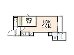 グランティック旭園 1LDKの間取図画像