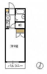 グリューネA棟 ワンルームの間取図画像
