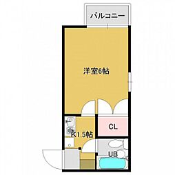 ジェフメノー 1Kの間取図画像