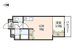 Koti草津新町 1LDKの間取図画像