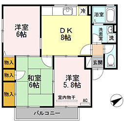 セジュール川崎 3DKの間取図画像