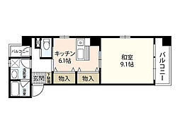 ライサ小町 1DKの間取図画像