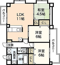 コーポラス古市 3LDKの間取図画像