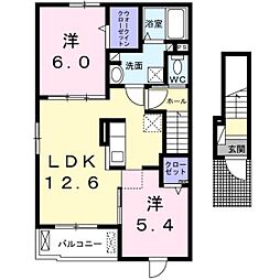 エンファミーユ 2LDKの間取図画像