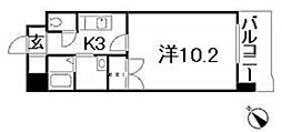 グランヴェルジェ中須1 1Kの間取図画像