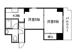 ハイネス住吉 1DKの間取図画像