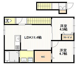 (仮称)八幡5丁目アパート 2LDKの間取図画像