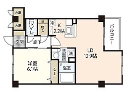 ヴィランス大塚2 1LDKの間取図画像