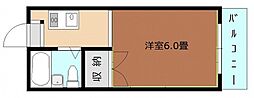 サンライズ千同 1Kの間取図画像