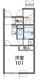 レオネクストせせらぎ 1Kの間取図画像