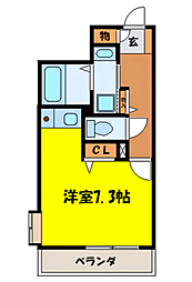 エルミタージュ安芸 ワンルームの間取図画像