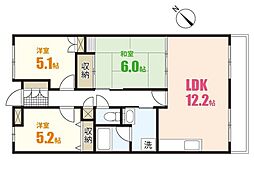 倉西ビル 3LDKの間取図画像