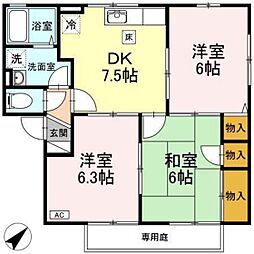 ウィルモアA 3DKの間取図画像
