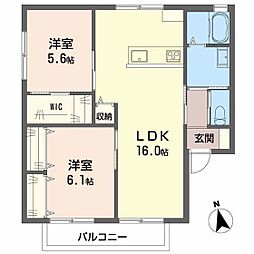 セジュール小東 2LDKの間取図画像